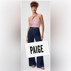 🌸NEW Paige Presa size L Twist halterneck Bodysuit in LUXE Satin Aurora